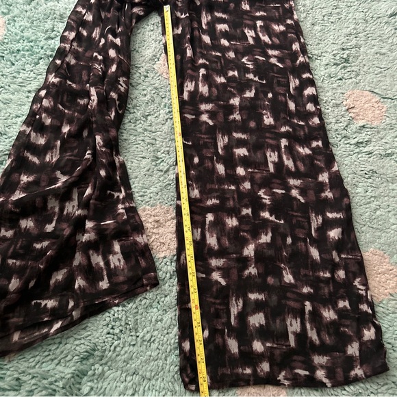 Abercrombie & Fitch Women Beach Pants XS Black Brown White Print Pull On Palazzo - Picture 8 of 8